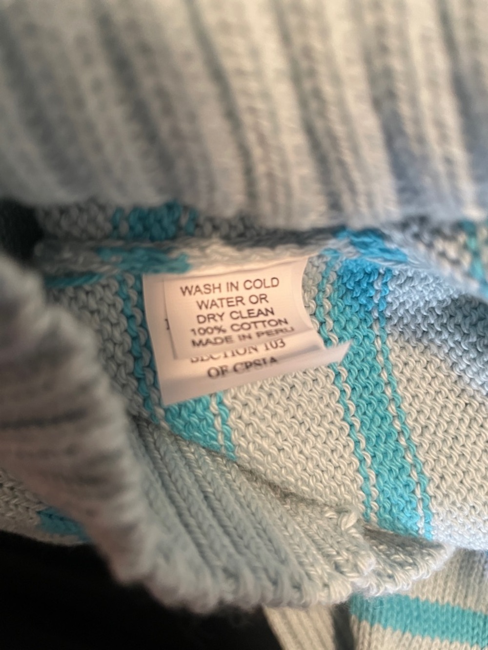 New Bisby Girls Stripe Cotton Sweater size 7 in Aqua - Picture 6 of 6